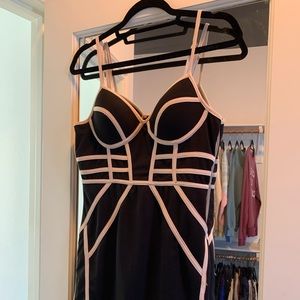 Black midi going out dress